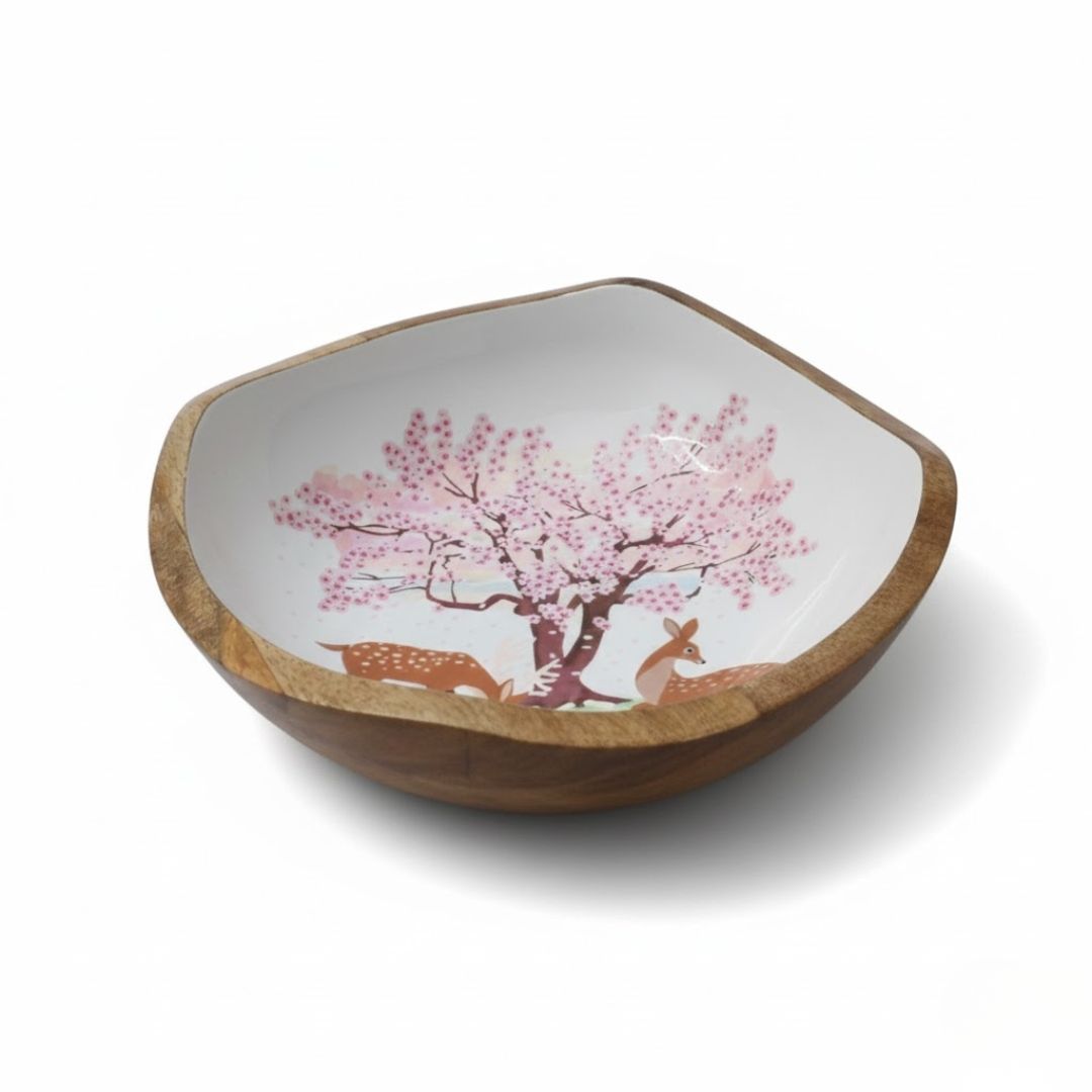 Enamel Wooden Bowl for Sustainable Dining – M 2.0